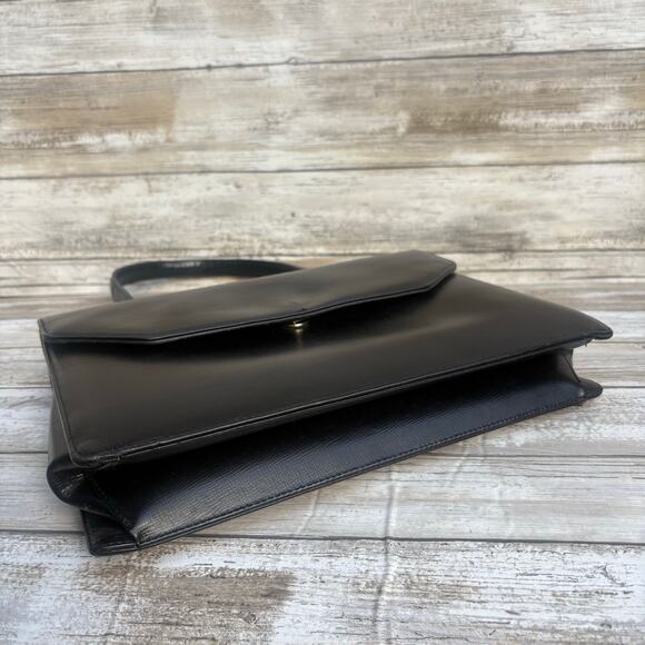 VTG Koret Purse Handbag Black Leather Top Handle Flap Close Coin Purse Retro MCM - Picture 7 of 16